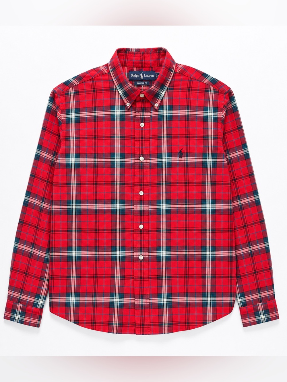 Ralph Lauren Men’s Christmas Plaid Oxford Button-Down Shirt – Size XL